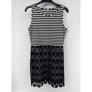 Cremieux Gretchen Knit Lace Dress Navy Sheath Dress Size Small